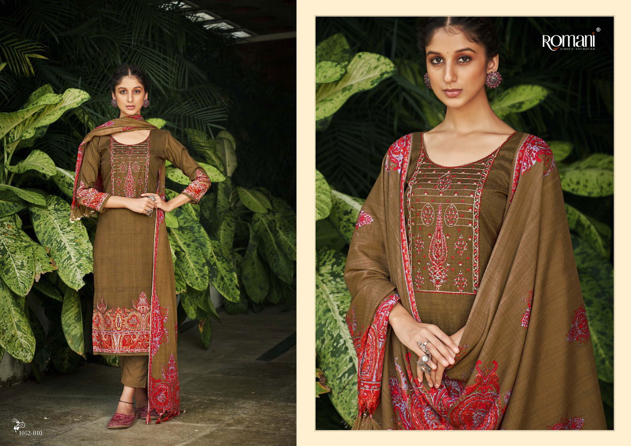 Romani Gulmarg Casual Wear Wollen Pashmina Wholesale Dress Material Collection